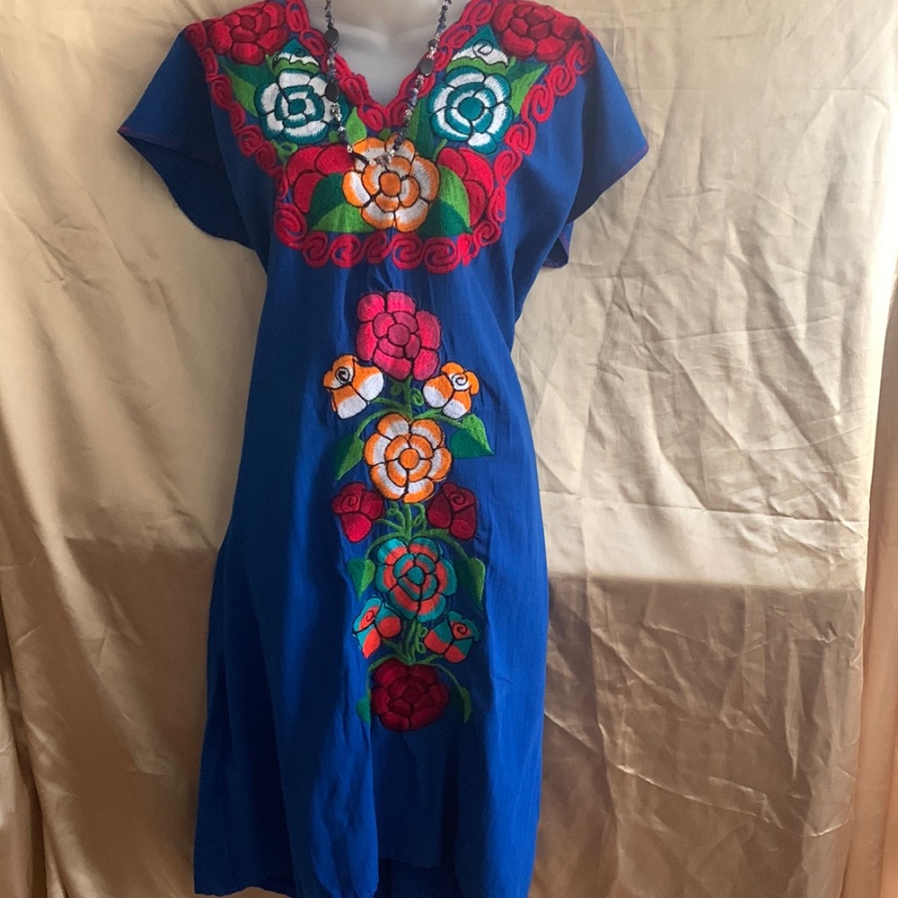 Blue hand made dress